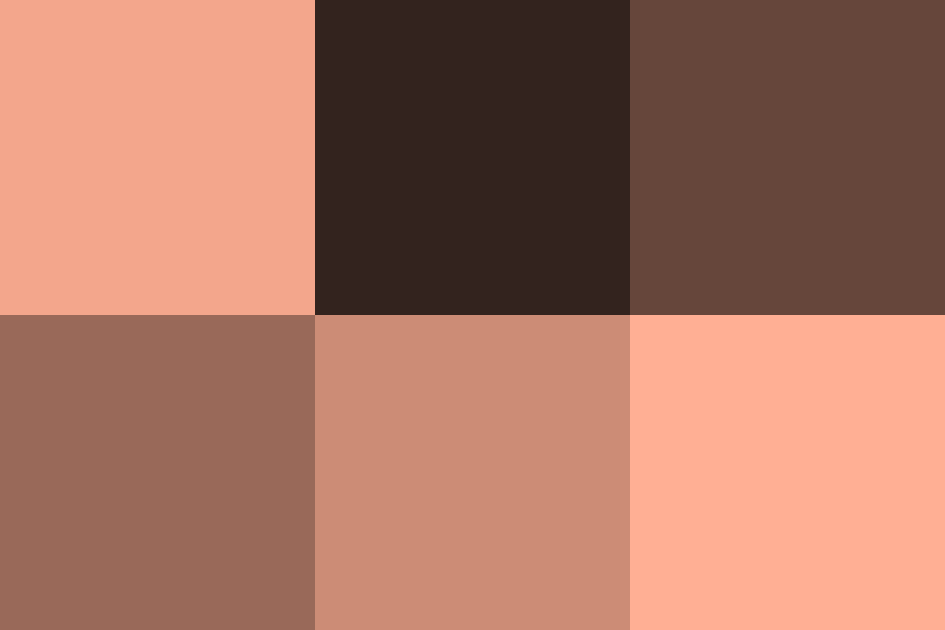 サーモンピンクの配色パターン 色の組み合わせ- 原色大辞典