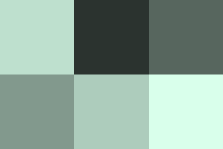 オパールグリーンの配色パターン 色の組み合わせ 原色大辞典