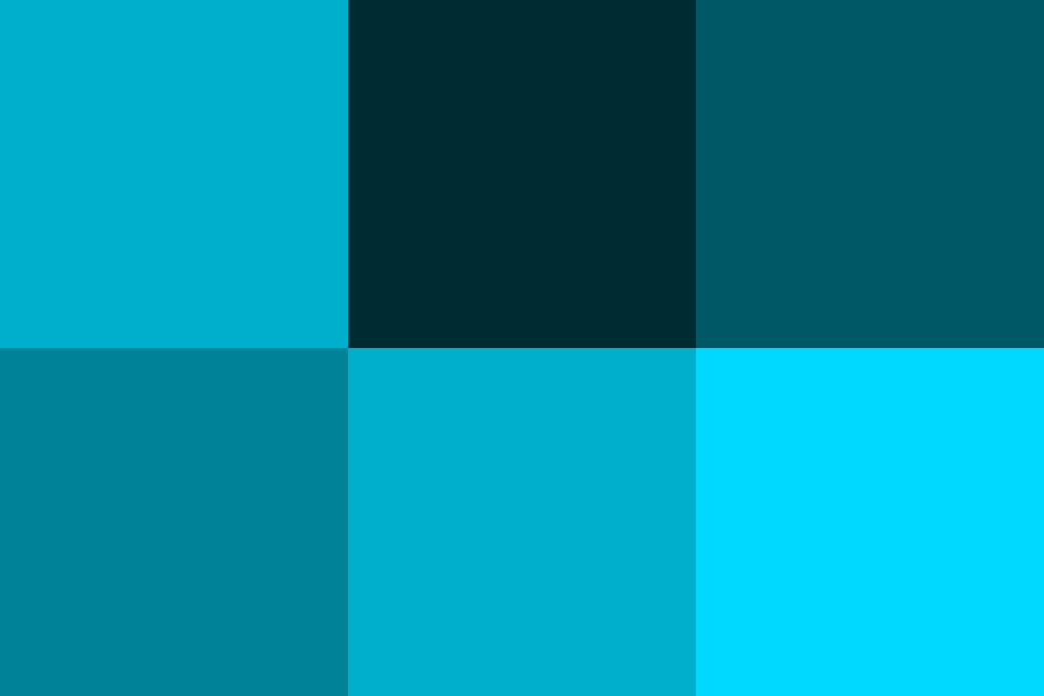 ターコイズブルーの配色パターン 色の組み合わせ- 原色大辞典